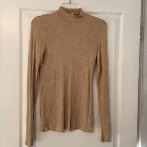 Striped Anthropologie mock turtleneck